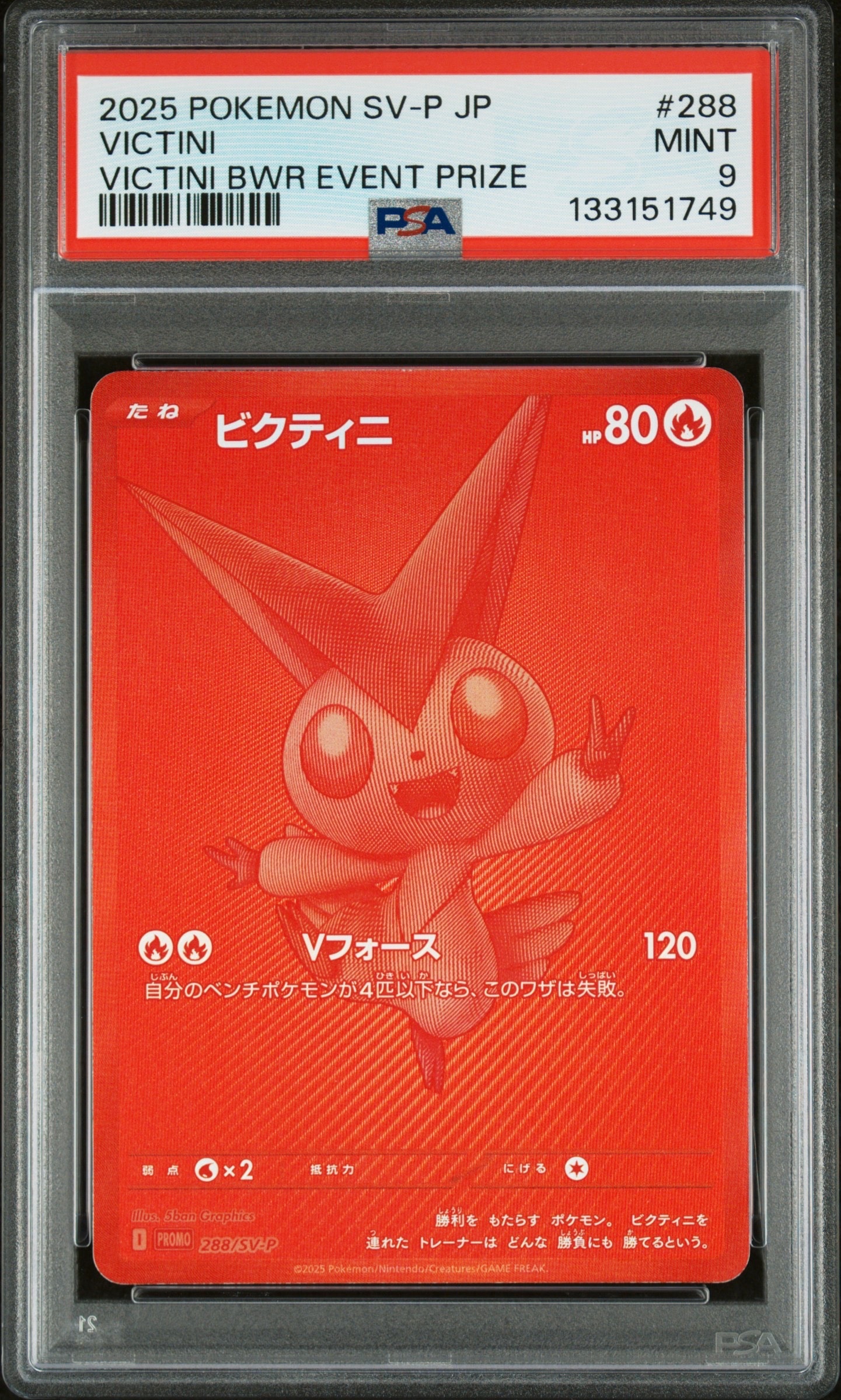 ビクティニ P [SV-P 288](プロモーションカード「ビクティニBWR争奪戦 上位賞 / おうちでブラックボルト・ホワイトフレア デッキ構築戦キャンペーン)