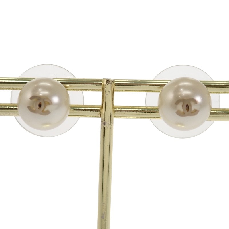 シャネル CC ココマーク ピアス メタル フェイクパール【中古】【ABランク】