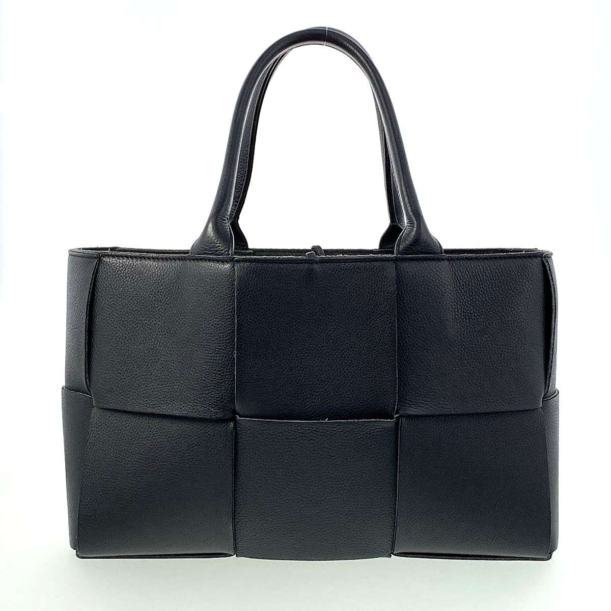 BOTTEGAVENETA ボッテガヴェネタ スモール アルコ トートバッグ ハンドバッグ 652867 レザー ブラック  レディース【中古】