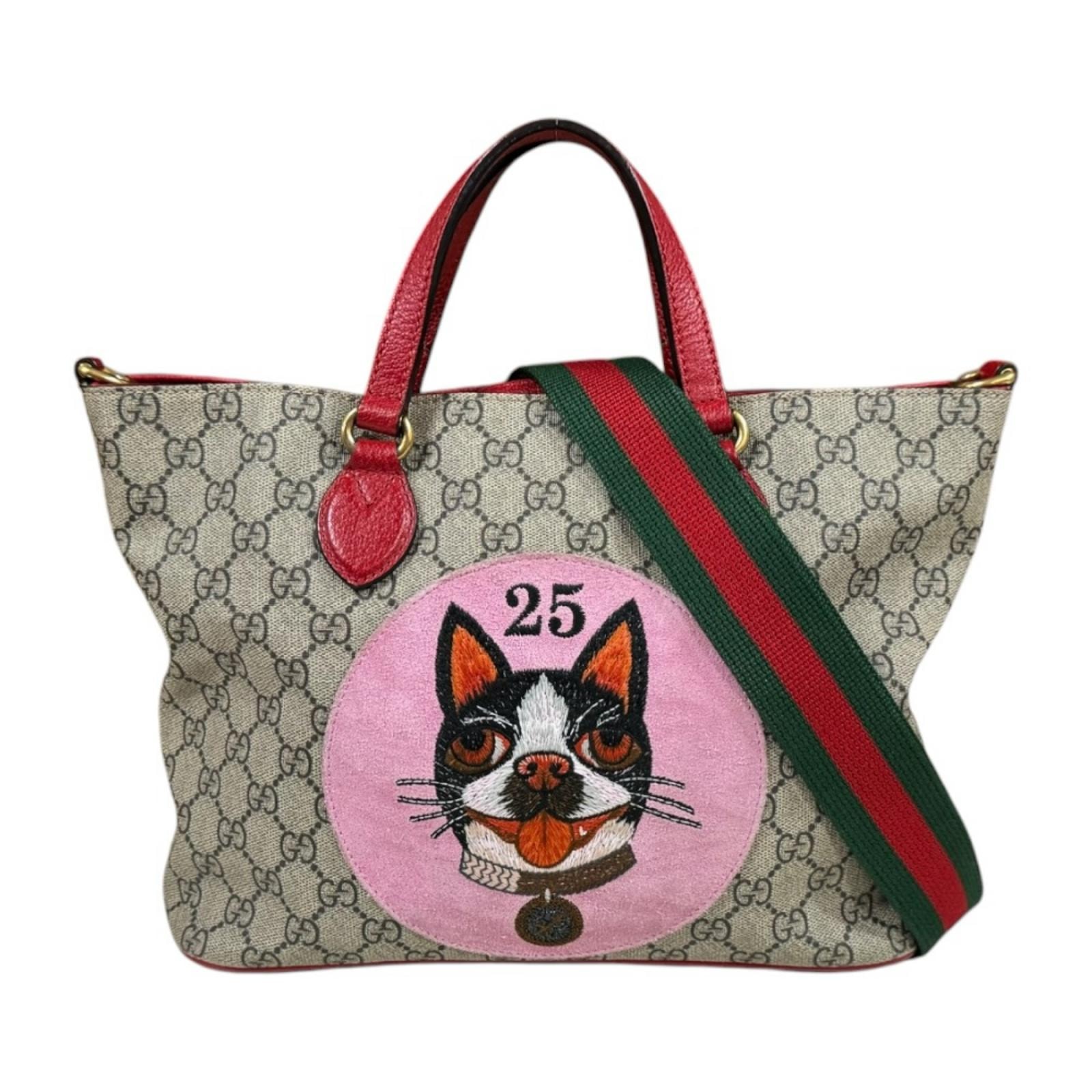 グッチ ボスコパッチ GGスプリーム ショルダーバッグ GGスプリームキャンバス 473887 ブラウン レディース GUCCI  中古