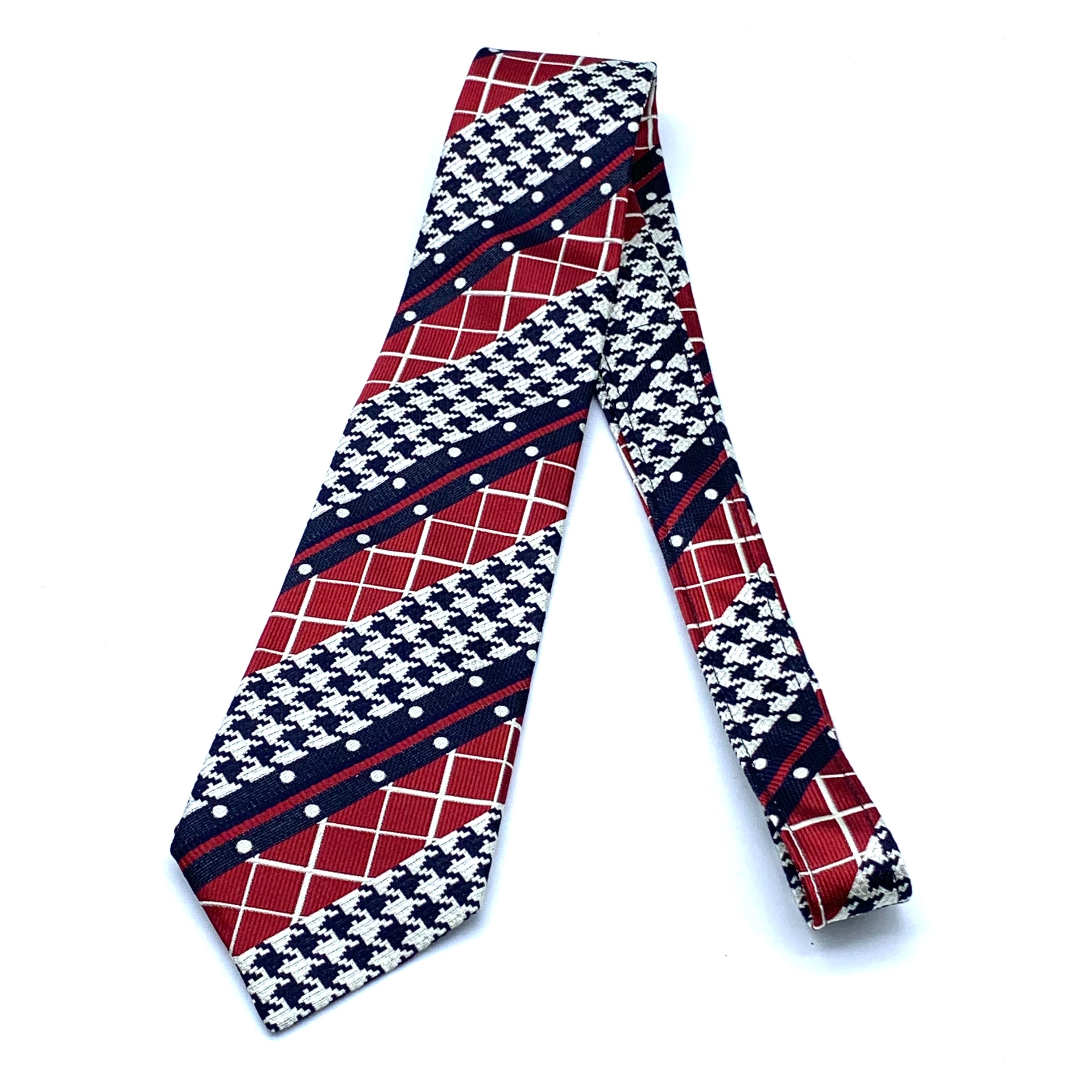 COMME des GARÇONS HOMME DEUX Patterned silk tie red