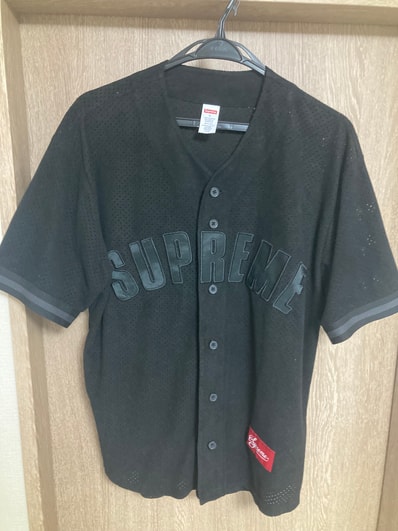 Supreme Ultrasuede Mesh Baseball Jersey "Black"