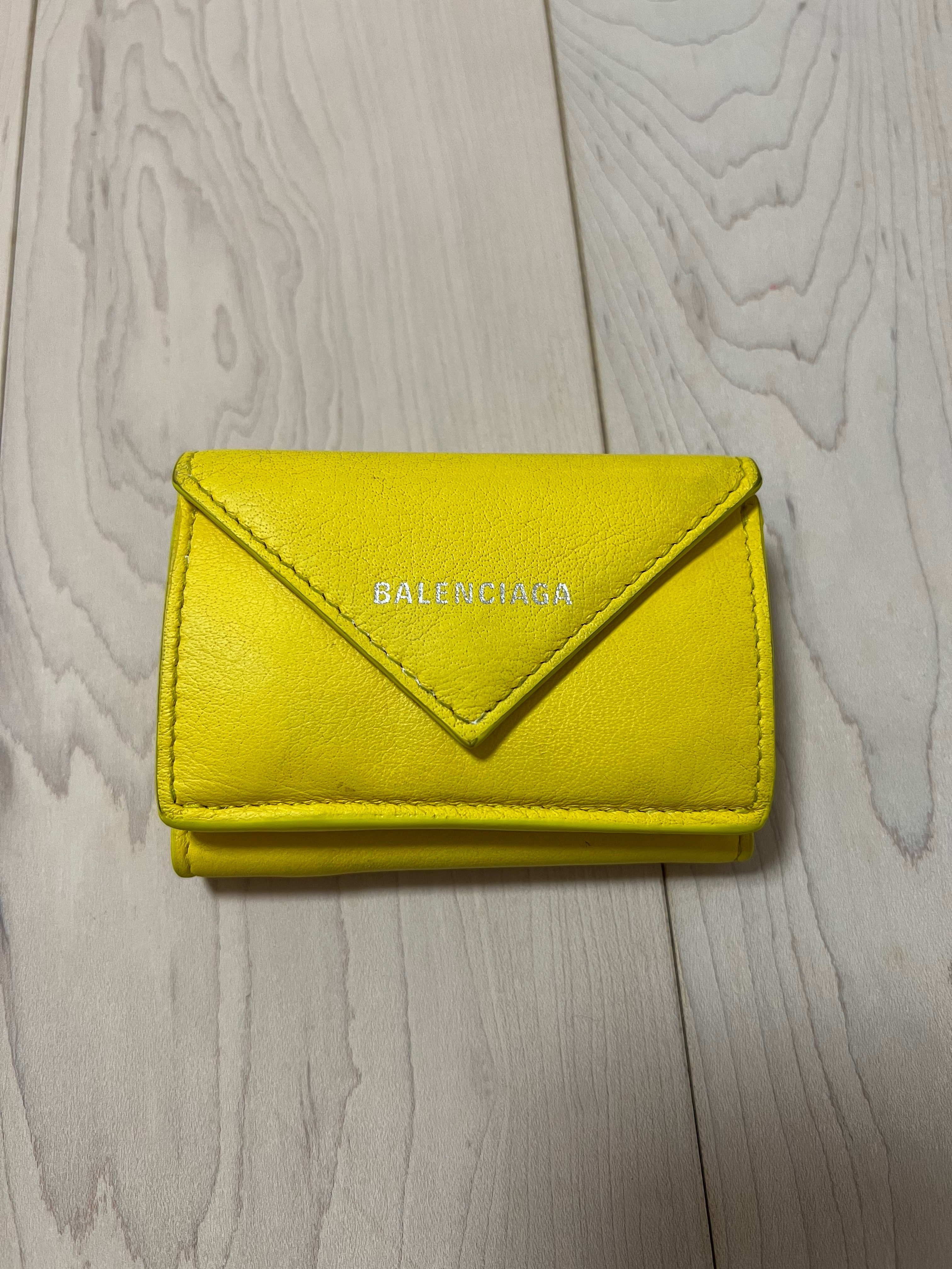 BALENCIAGA Papier Mini Wallet "Jaune Soleil"