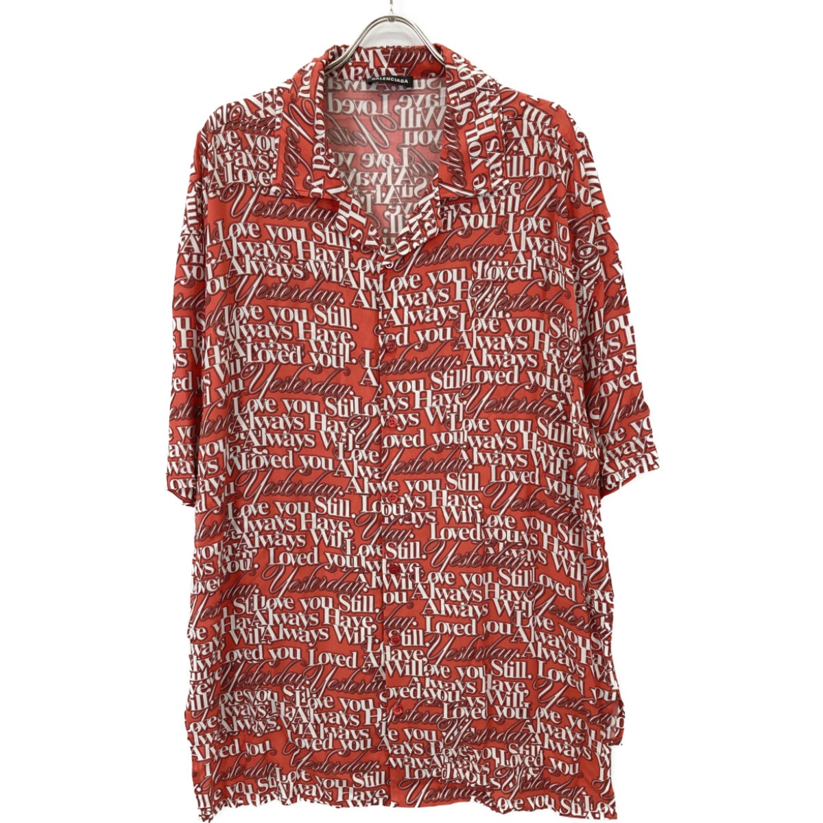 バレンシアガ 571440 レッド 18SS Love Short Sleeves Shirt 36