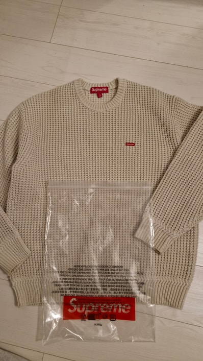 Supreme Waffle Small Box Sweater "Stone"