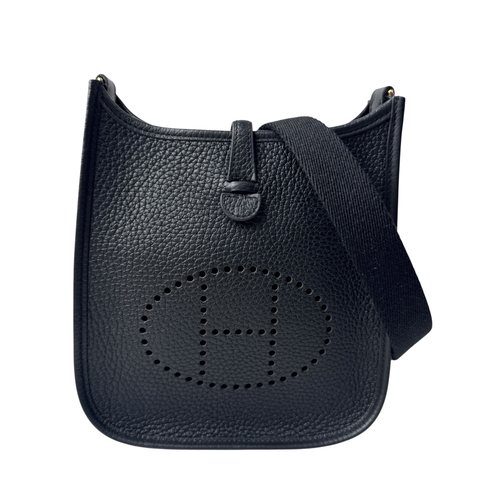 美品 エルメス HERMES エブリンTPM 黒 ノワール ゴールド金具 ショルダーバッグ 斜めがけ クロスボディ レディース