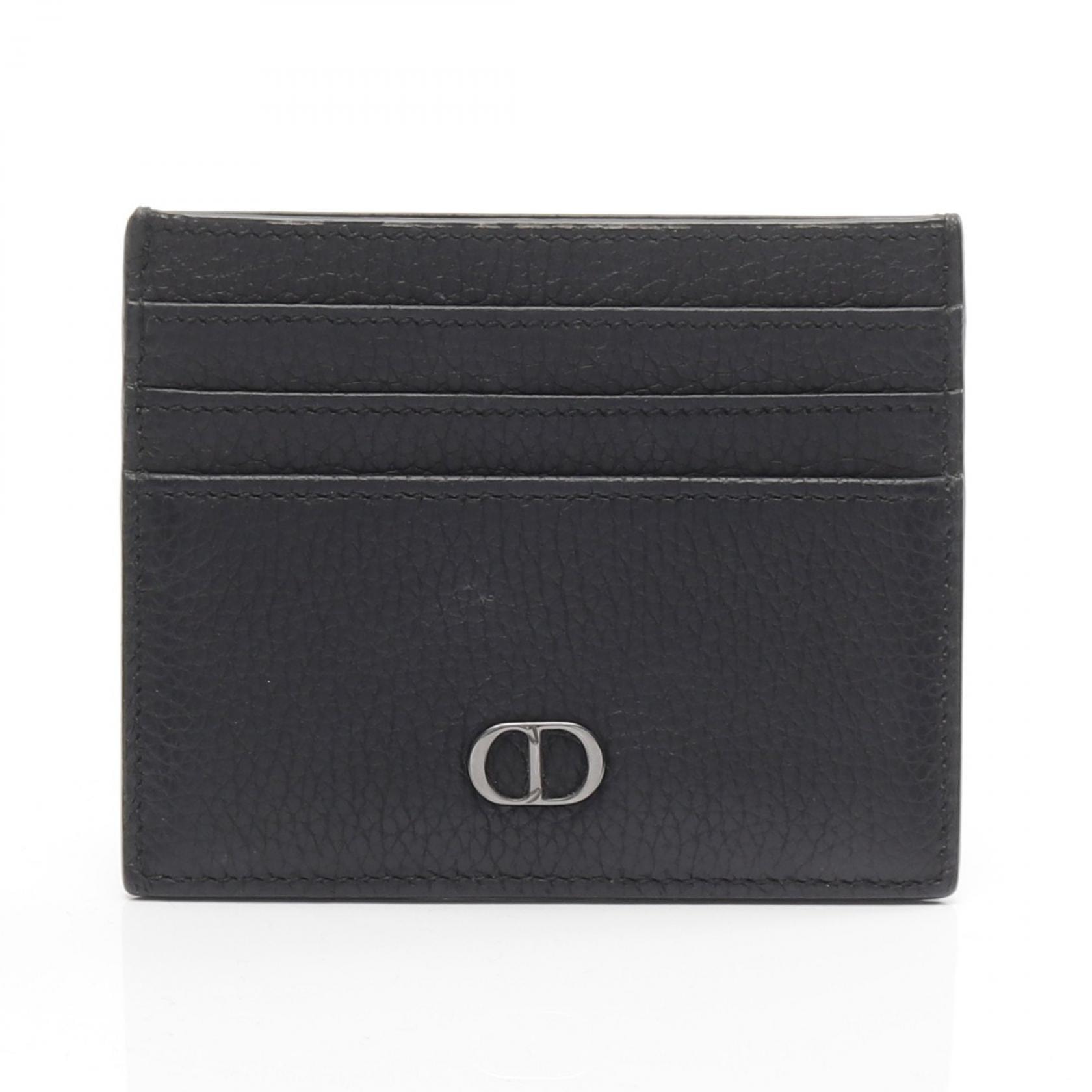 ディオール Dior CD Icon カードホルダー カードケース アクセサリー レザー メンズ ブラック系 【中古】