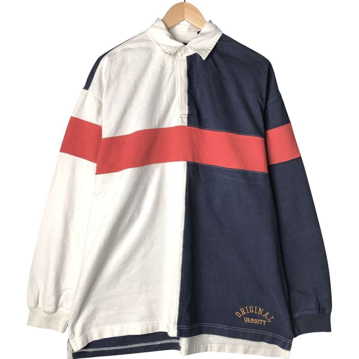 古着 90年代 ギャップ GAP オールドギャップ ボーダー柄 長袖 ラガーシャツ メンズM相当 ヴィンテージ/eaa589310