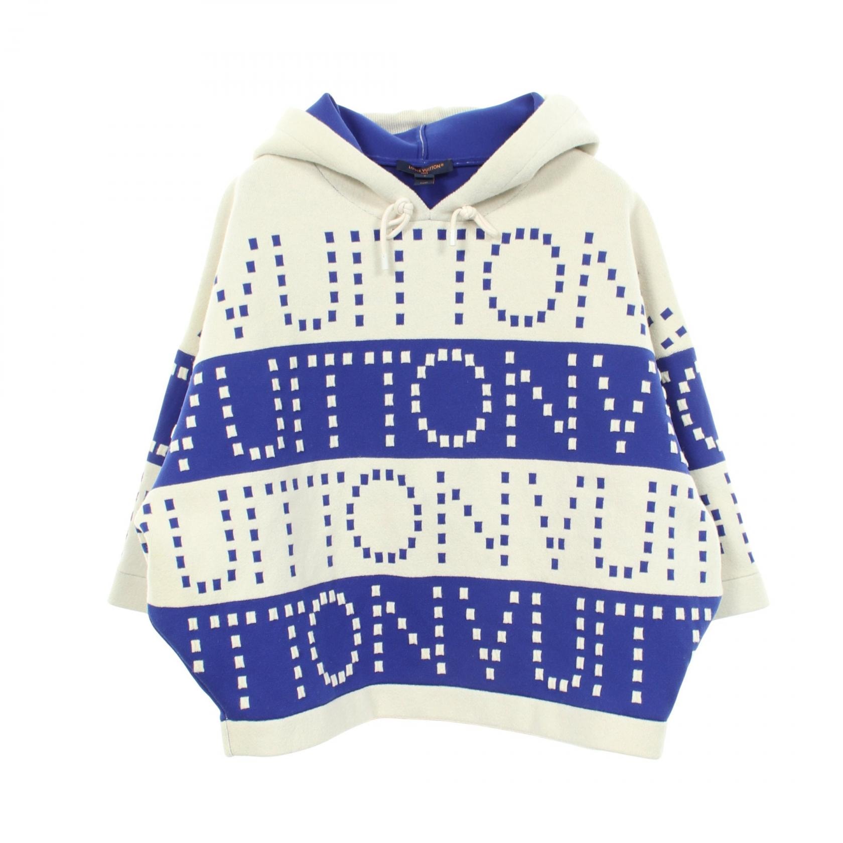 ルイ・ヴィトン LOUIS VUITTON シグネチャー チャンキー ストライプ フーディ パーカー 衣料品 トップス ウール レディース ホワイト系 / ブルー系 RW231W U39 F0KMV1 【中古】