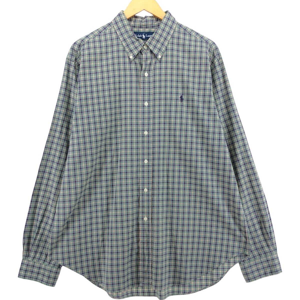 古着 ラルフローレン Ralph Lauren CLASSIC FIT クラシックフィット 長袖 ボタンダウンチェックシャツ メンズXL相当/eaa541151