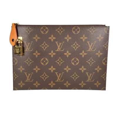 美品 LOUIS VUITTON ルイ・ヴィトン カルーゼル M45287 ポーチ モノグラムキャンバス ブラウン レディース【中古】