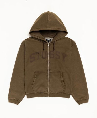 Stussy Zip Hoodie Faded Graphic "Olive"