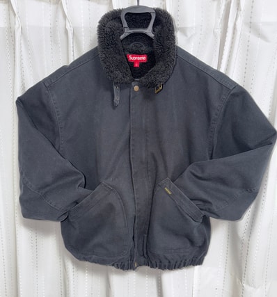Supreme Faux Shearling Lined Bomber Jacket "Black"