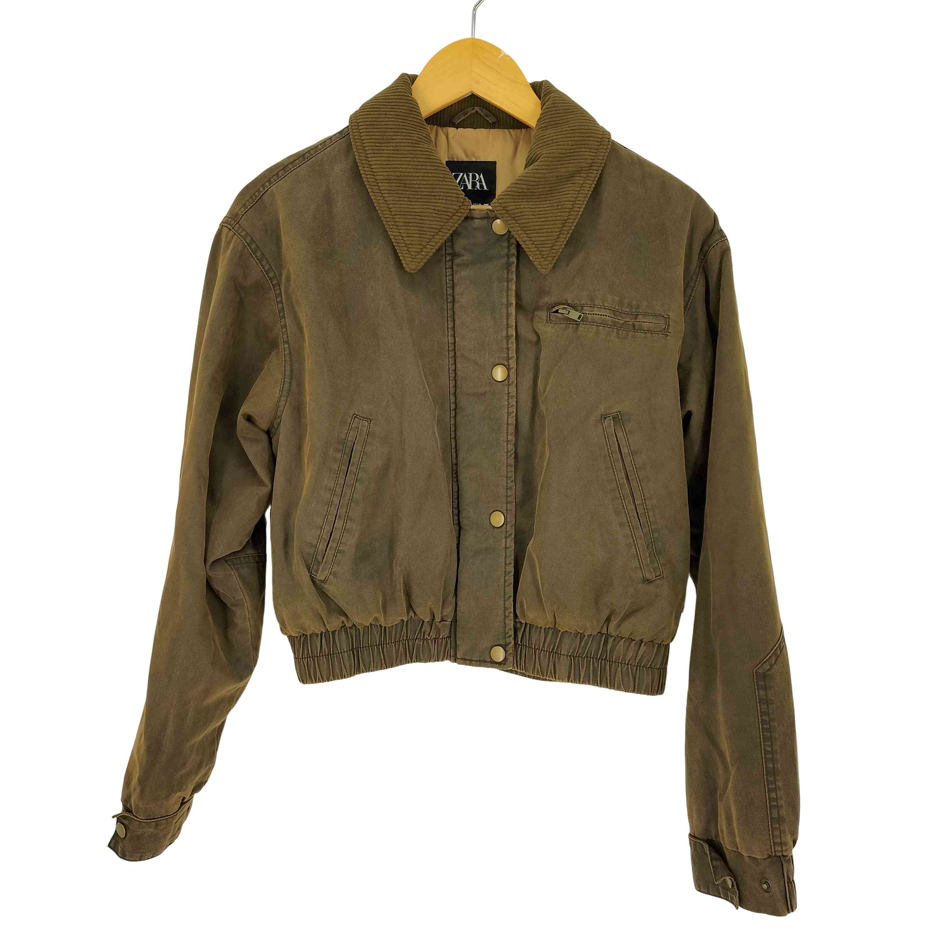 CORDUROY COLLAR WAXED CROP BOMBER クロップ ワックス加工 ブルゾン【1143757456894】
