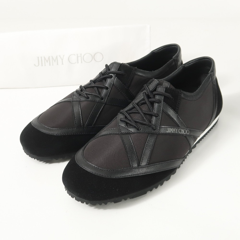 ■未使用品■JIMMY CHOO ジミーチュウ スニーカー サイズ43 スエード × カーフレザー × ナイロン ローカット 20260213/RA7678
