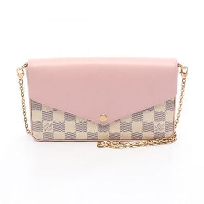 ルイ・ヴィトン LOUIS VUITTON ポシェット フェリシー ショルダーバッグ バッグ PVCコーティングキャンバス レザー ダミエ・アズール レディース ホワイト系 / ピンク系 / オードローズ N60235 【中古】