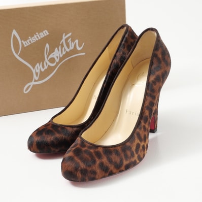 ■美品■Christian Louboutin クリスチャンルブタン MORPHING 100 PONY LEOPARD MINI パンプス サイズ36 1/2 ハラコ レオパード柄 ブランド古着【中古】20260430/RA9160