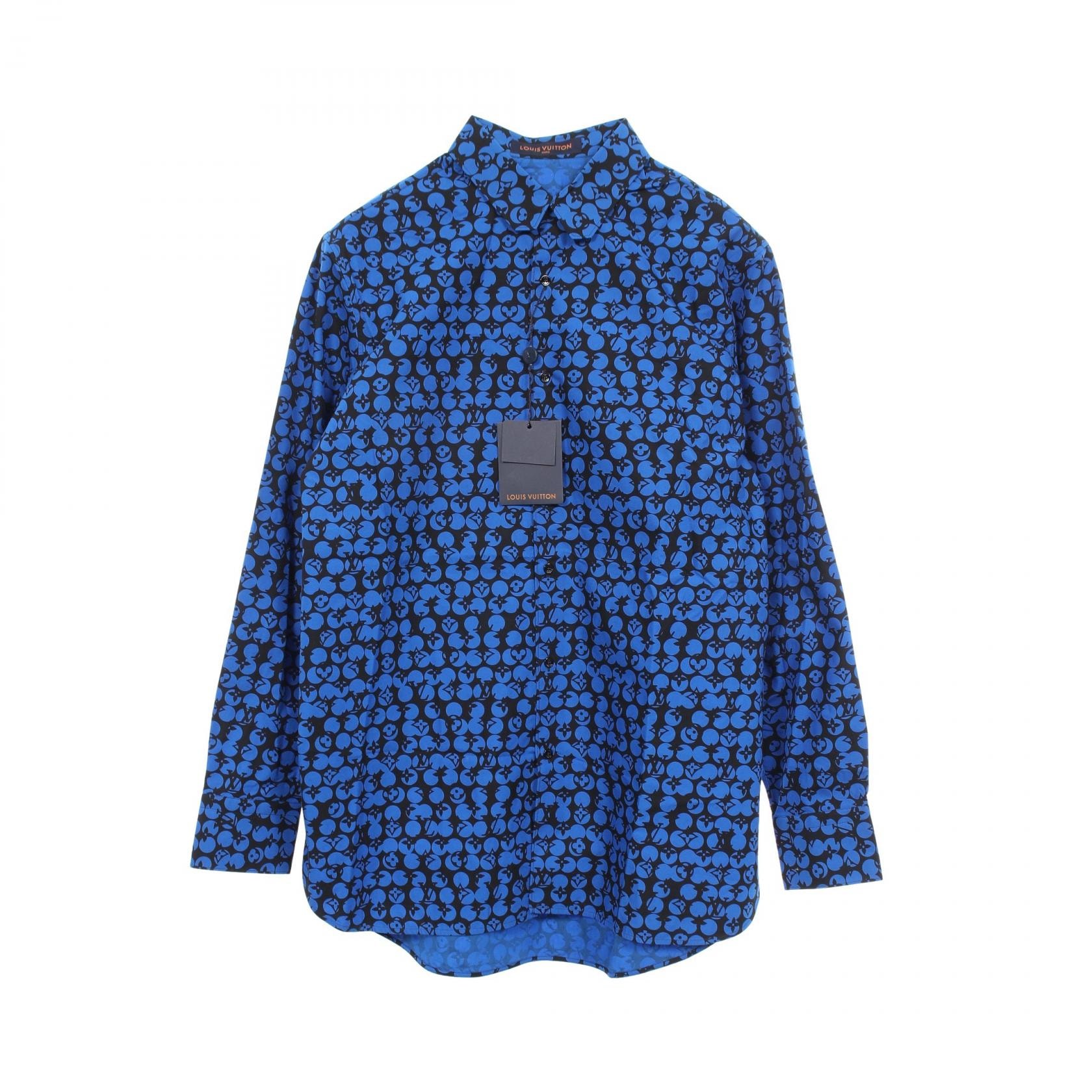 ルイ・ヴィトン LOUIS VUITTON パーフォレーテッドモノグラム 長袖 衣料品 トップス コットン メンズ ブラック系 / ブルー系 RM192M ORS HHS20W 【中古】