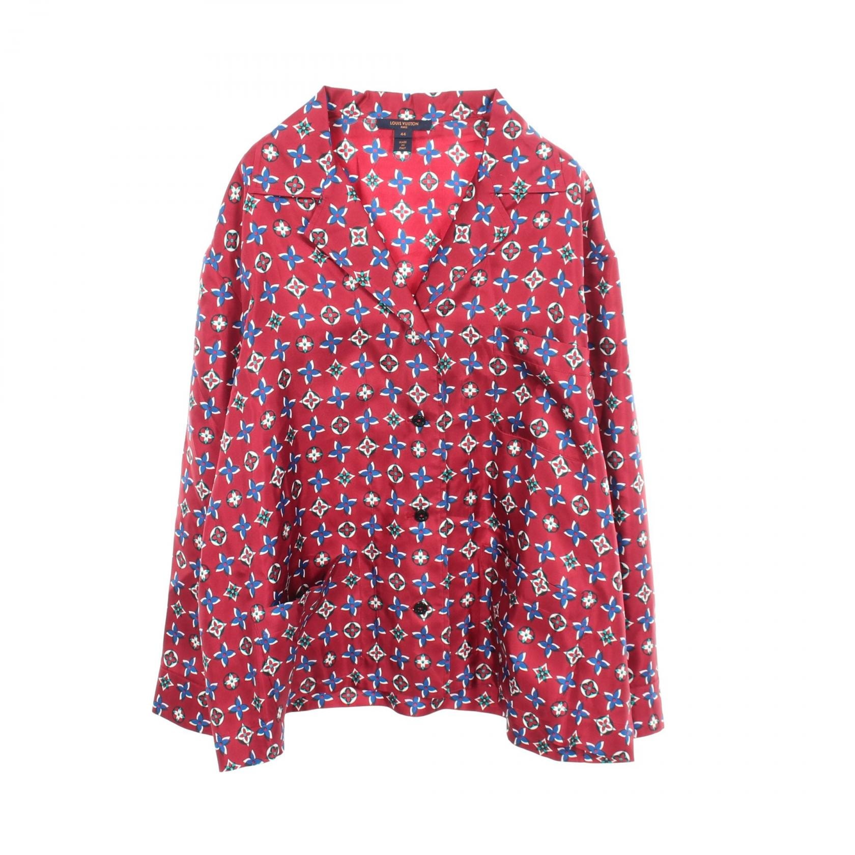 ルイ・ヴィトン LOUIS VUITTON モノグラム パジャマ 衣料品 トップス シルク レディース ボルドー系 / ホワイト系 / マルチカラー 【中古】