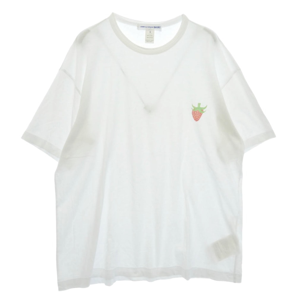 COMME des GARCONS SHIRT コムデギャルソンシャツ FK-T014 SHIRT STRAWBERRY ストロベリー フロントプリント Tシャツ 半袖カットソー ホワイト系【中古】