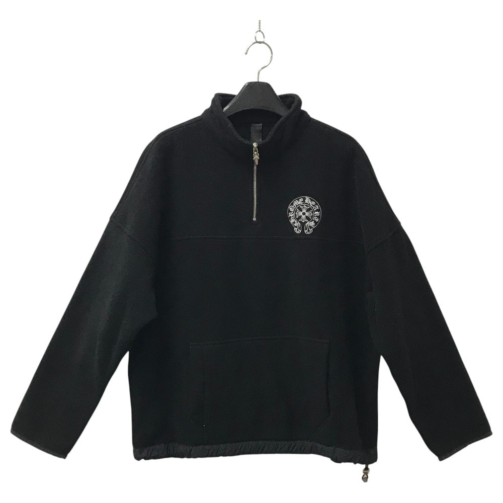 クロムハーツ CHROME HEARTS YKT U TARDY SWEEP HLF ZIP ダガージップ ハーフジップフリース トレーナー スウェット 長袖 アパレル トップス 長袖 ホースシュー ロゴ スウェット ポリエステル ブラック