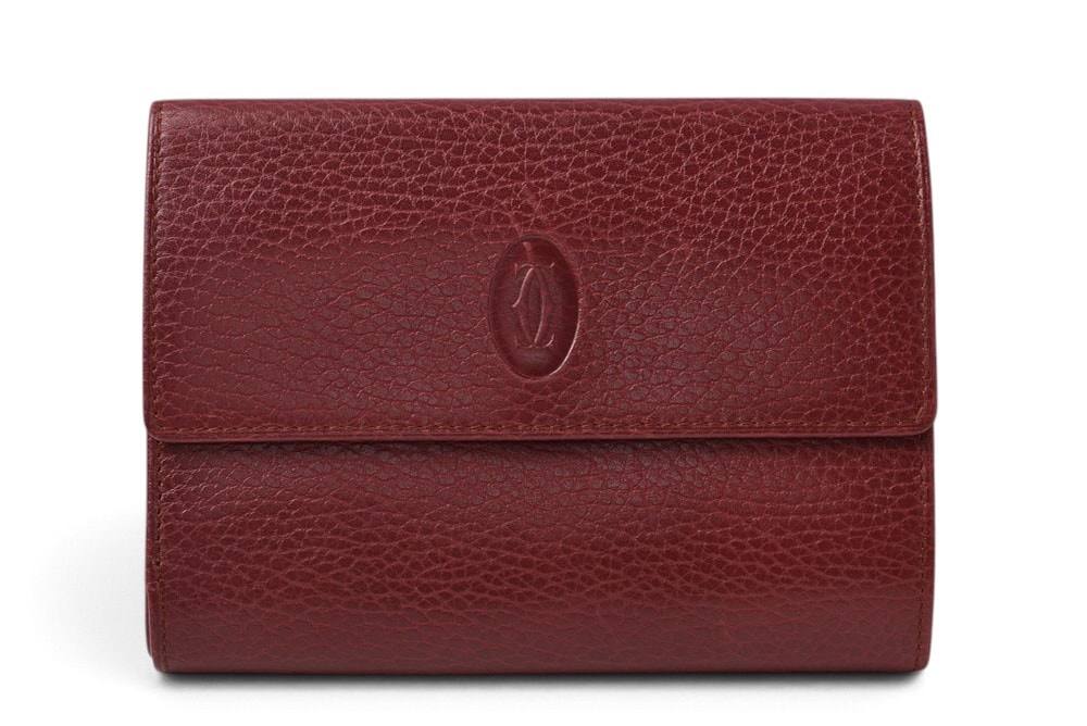 カルティエ 折財布/三つ折り ヴィンテージ Cartier がま口財布 マスト ドゥ カルティエ ボルドー 【中古】