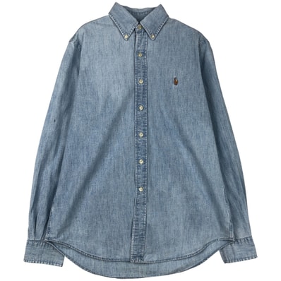 古着 ラルフローレン Ralph Lauren ボタンダウン 長袖 シャンブレーシャツ メンズS相当/eaa459081