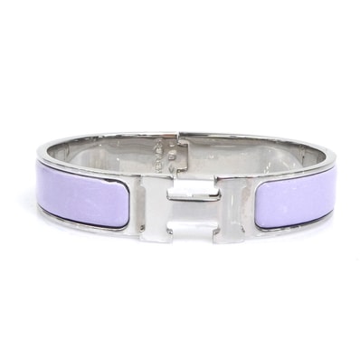 エルメス HERMES バングル ブレスレット クリッククラックH メタル/エナメル シルバー/パープル レディース【中古】 e62019k