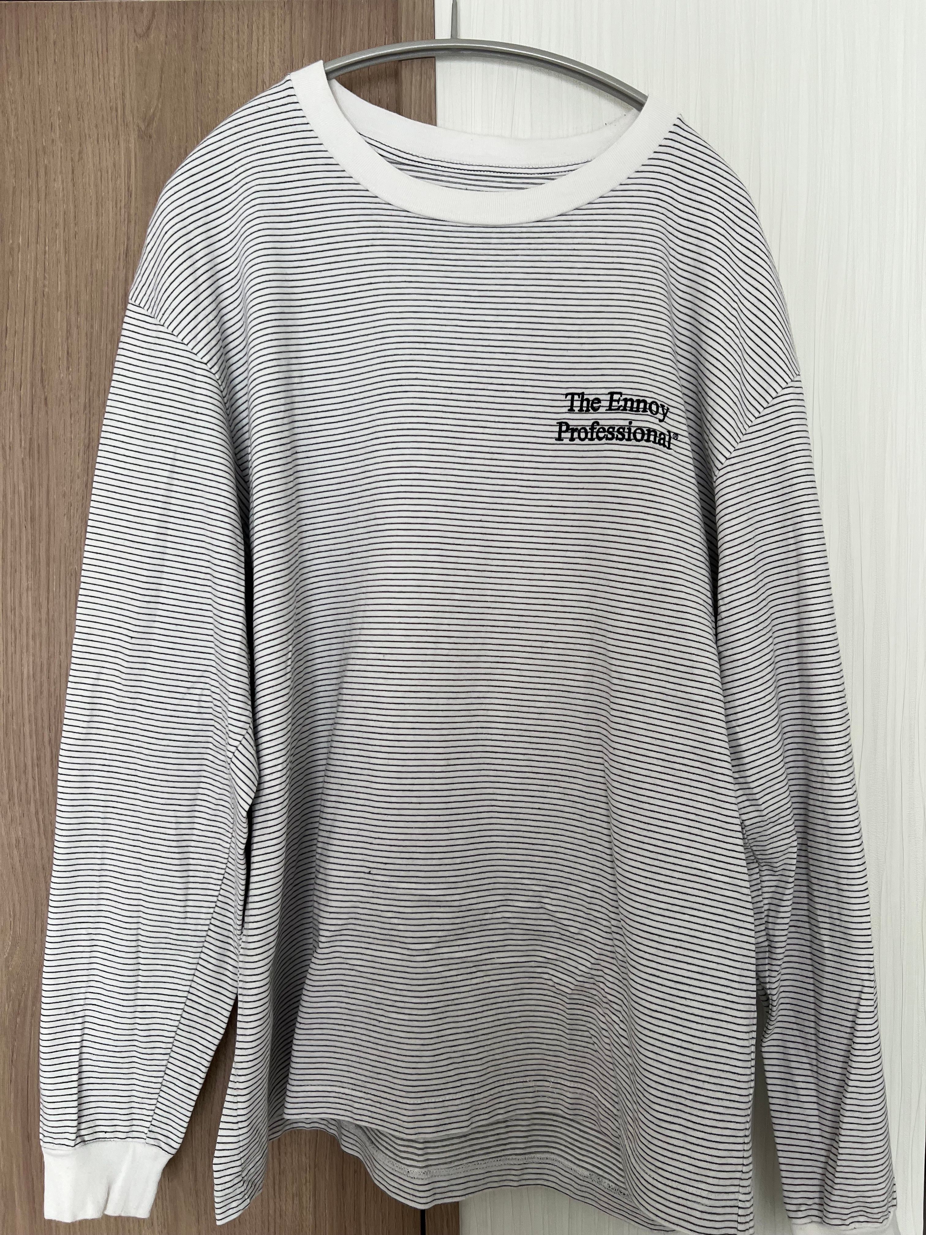 エンノイ 20SS ロングスリーブ ボーダー Tシャツ "ホワイト" SS20BRENCT07AM