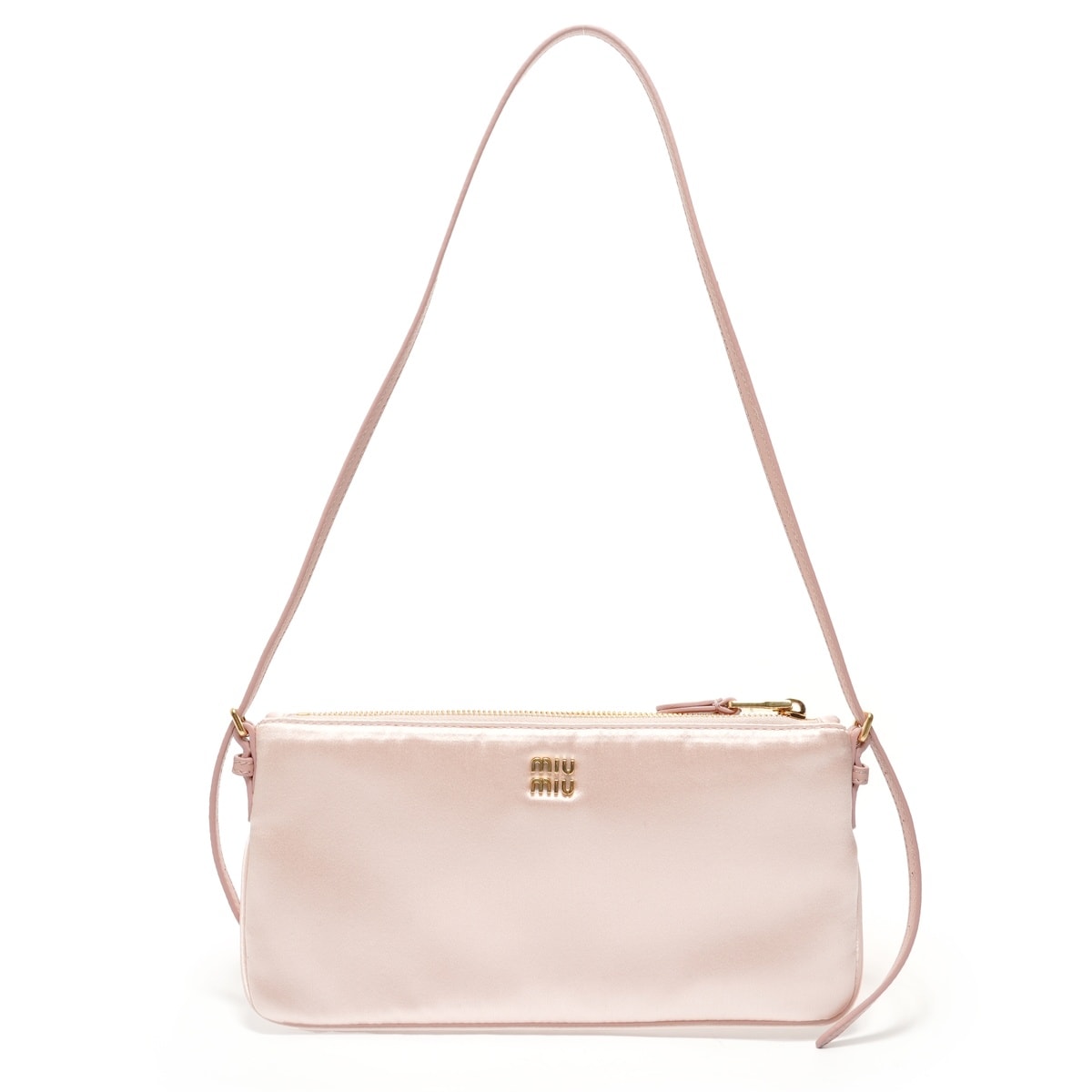 ミュウ ミュウ Miu Miu サテン 巾着ポーチ ショルダーバッグ【中古】