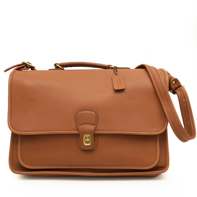 【美品】COACH コーチ ショルダーバッグ オールドコーチ ヴィンテージ M9N-5180 メンズ メトロポリタン ターンロック 2WAY レザー ビジネスバッグ カーフ カバン 鞄 小物 ブラウン 茶色