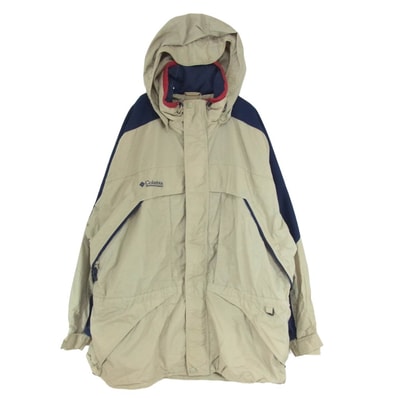 Columbia コロンビア マウンテンパーカー 90s~00s 素材切替 マウンテンパーカー ナイロンジャケット ベージュ系 XL【中古】