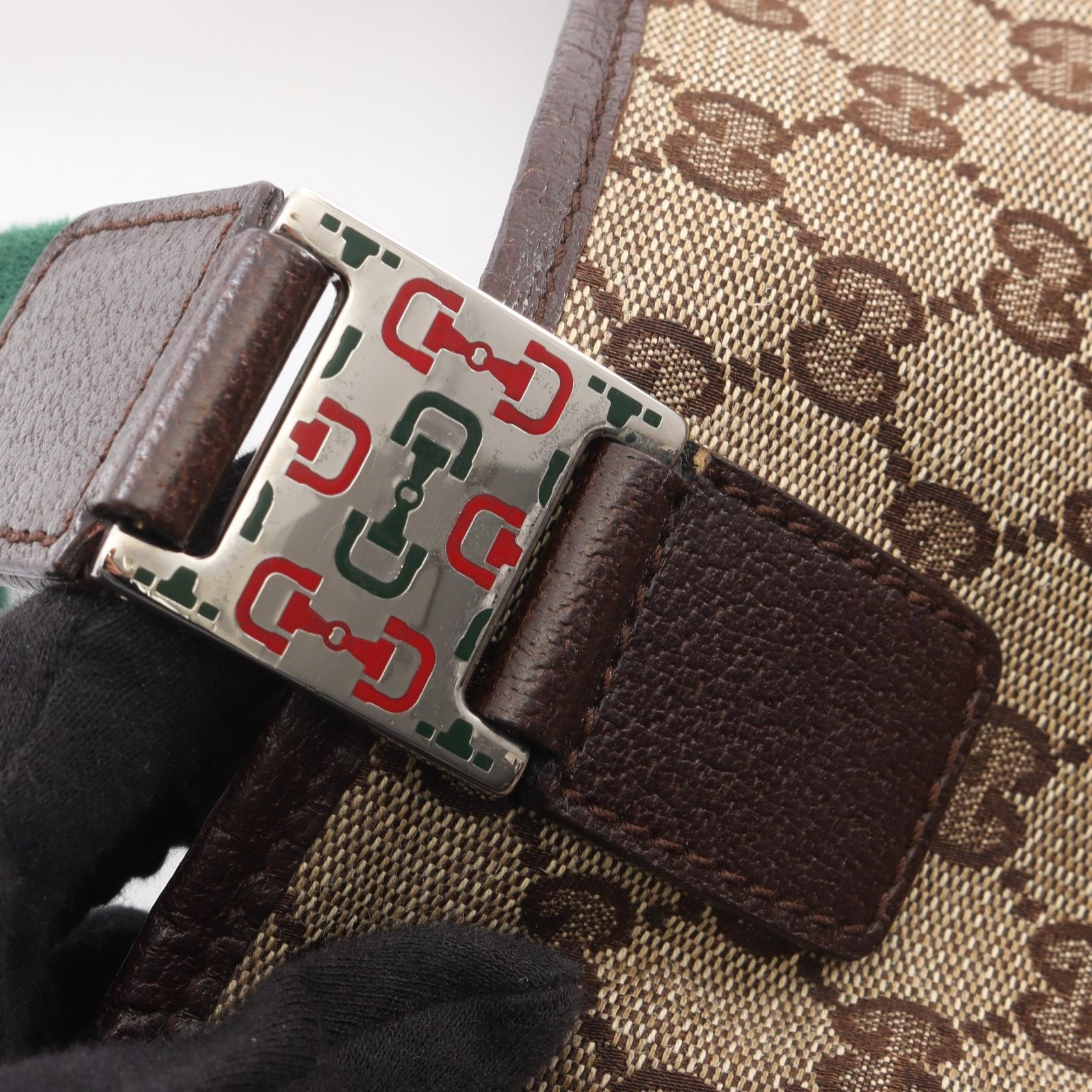 D (傷や汚れあり)】グッチ GUCCI GGキャンバス ホースビット シェリー