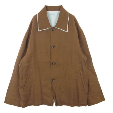uniform experiment ユニフォームエクスペリメント 25AW UE-252003 BRUSHED LINEN CUT-OFF JACKET リネン カットオフ ジャケット ブラウン系 3【中古】
