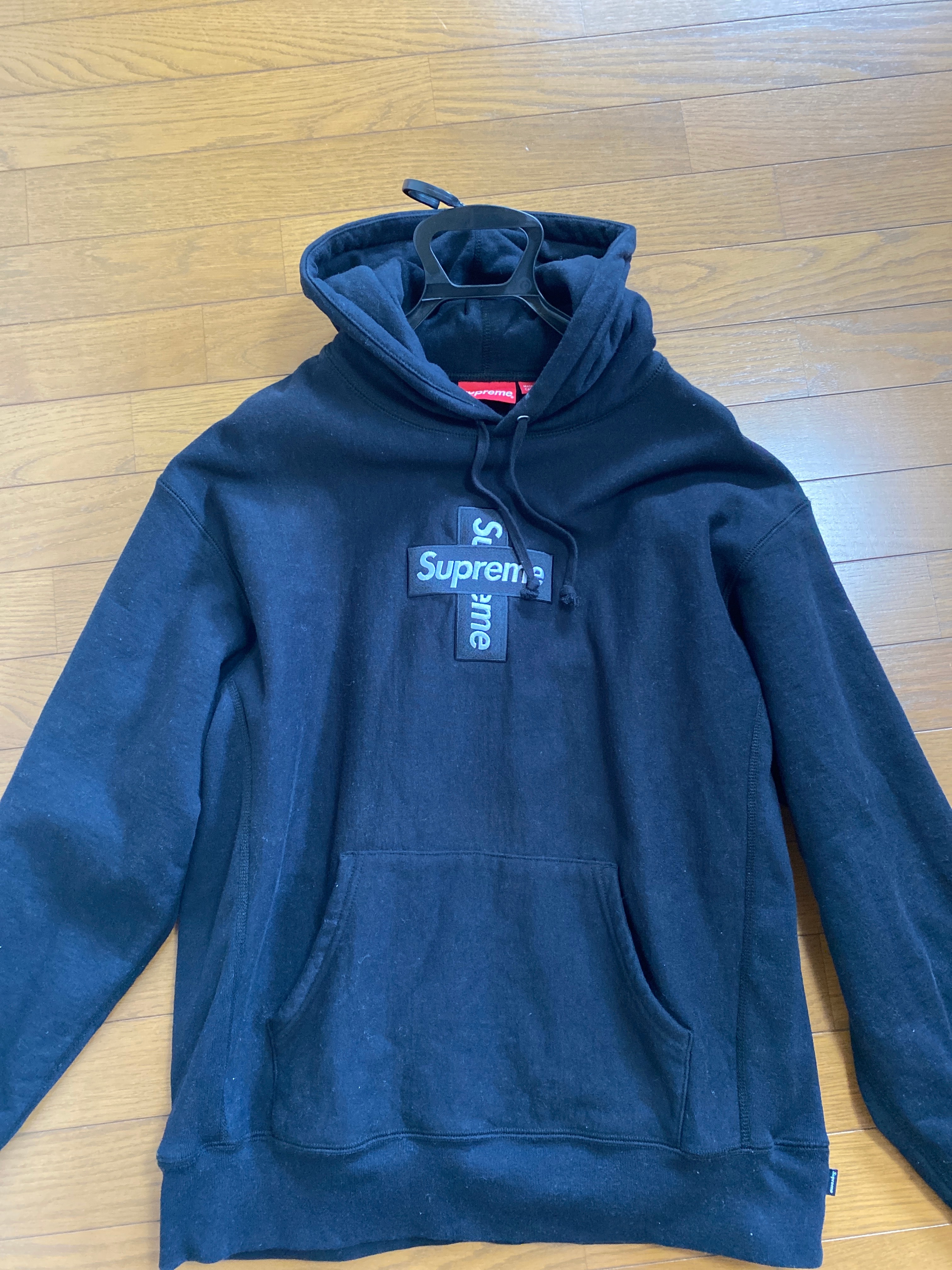Supreme Cross Box Logo Hooded Sweatshirt "Black"