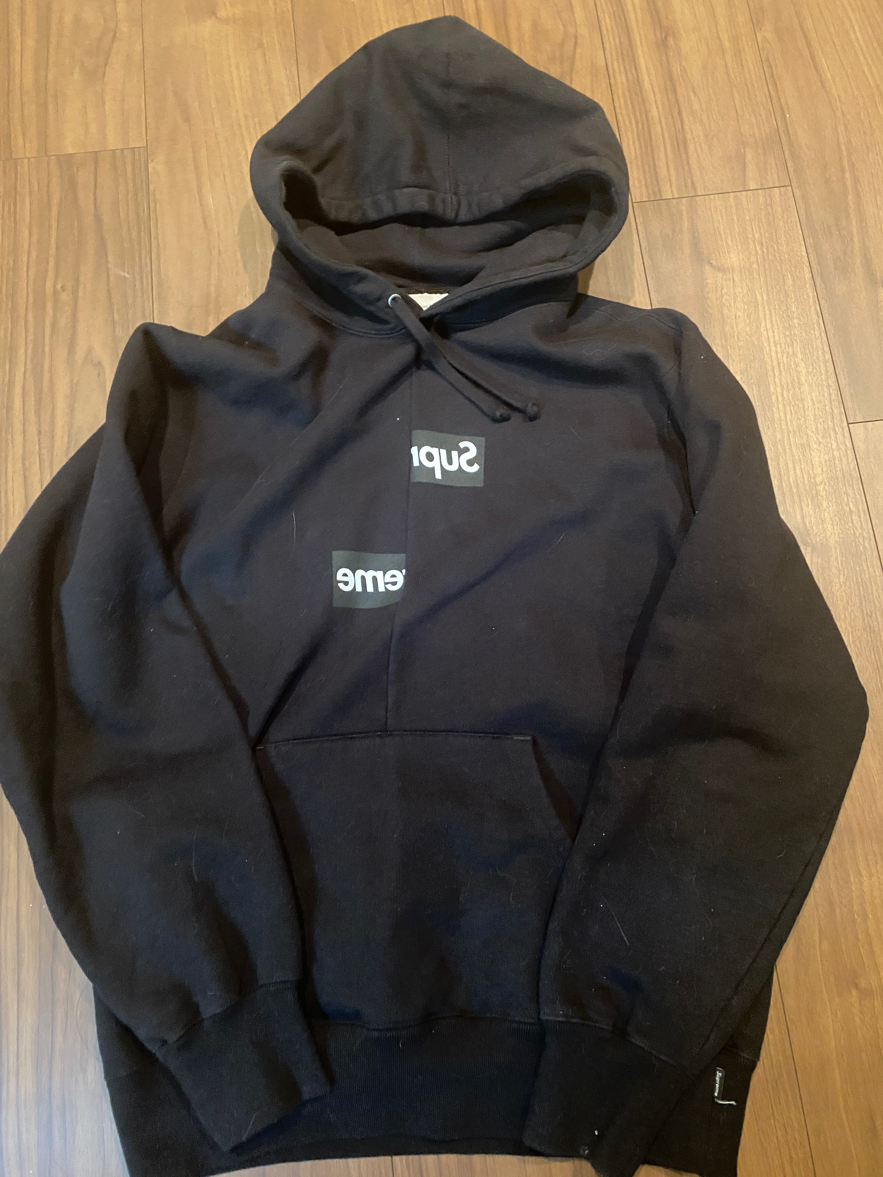 Supreme / Comme des Garçons SHIRT® Split Box Logo Hooded Sweatshirt "Black"