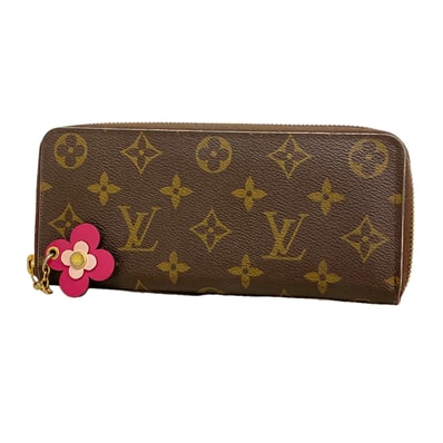 Louis Vuitton Monogram Portefeuille Clemence Blooming Flower "Hot Pink"