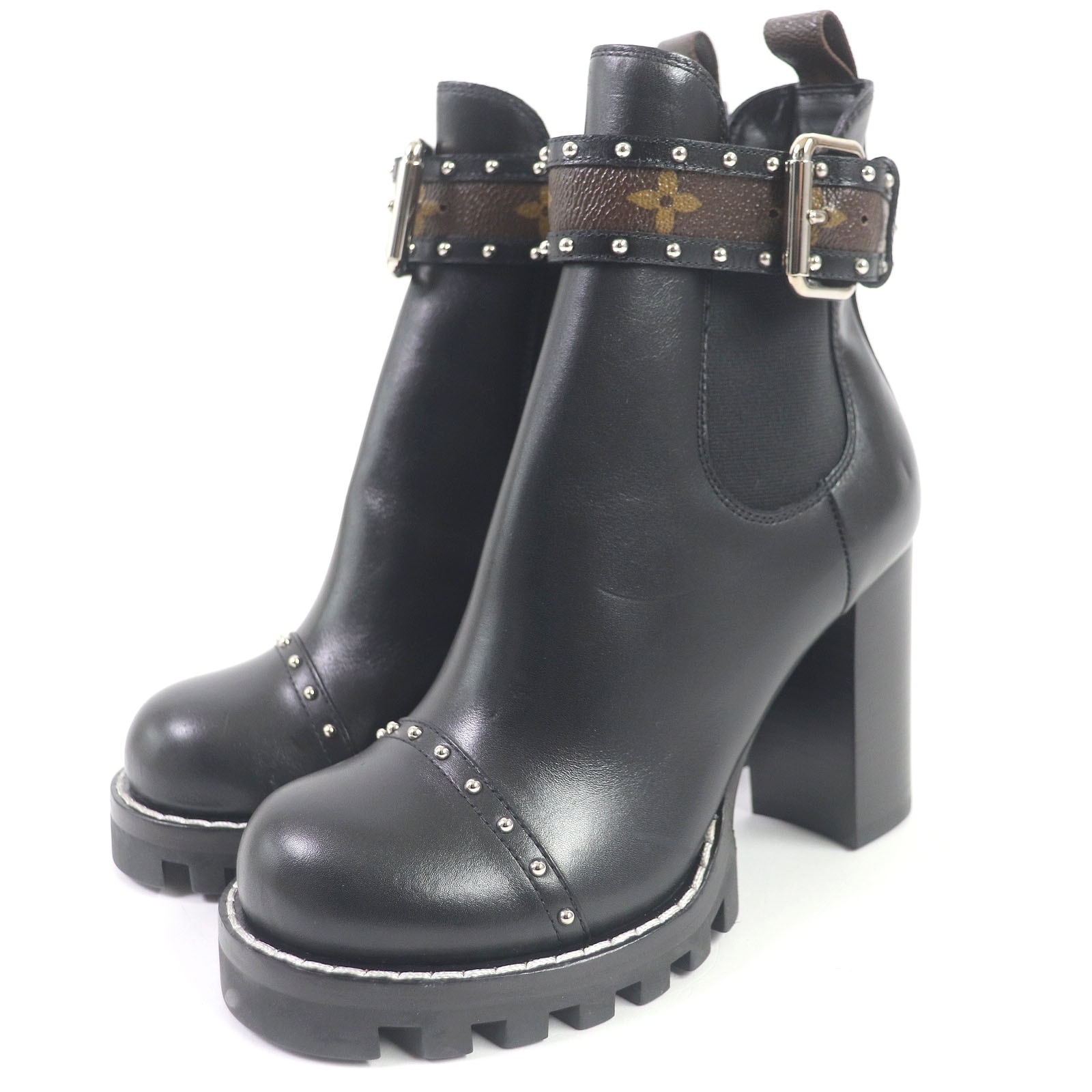 【ドンドン見直し】極美品 ルイヴィトン アンクルブーツ 黒 レディース 36