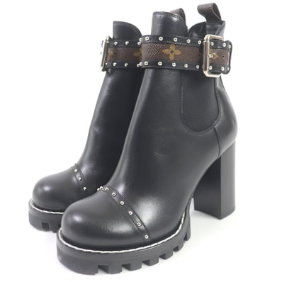 【ドンドン見直し】極美品 ルイヴィトン アンクルブーツ 黒 レディース 36