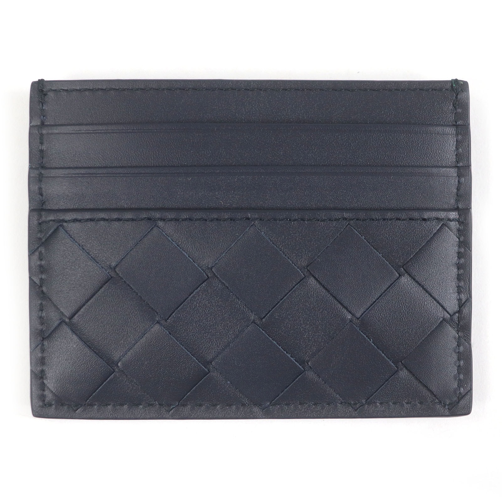 Bottega Veneta Intrecciato Credit Card Case "Deep Blue"