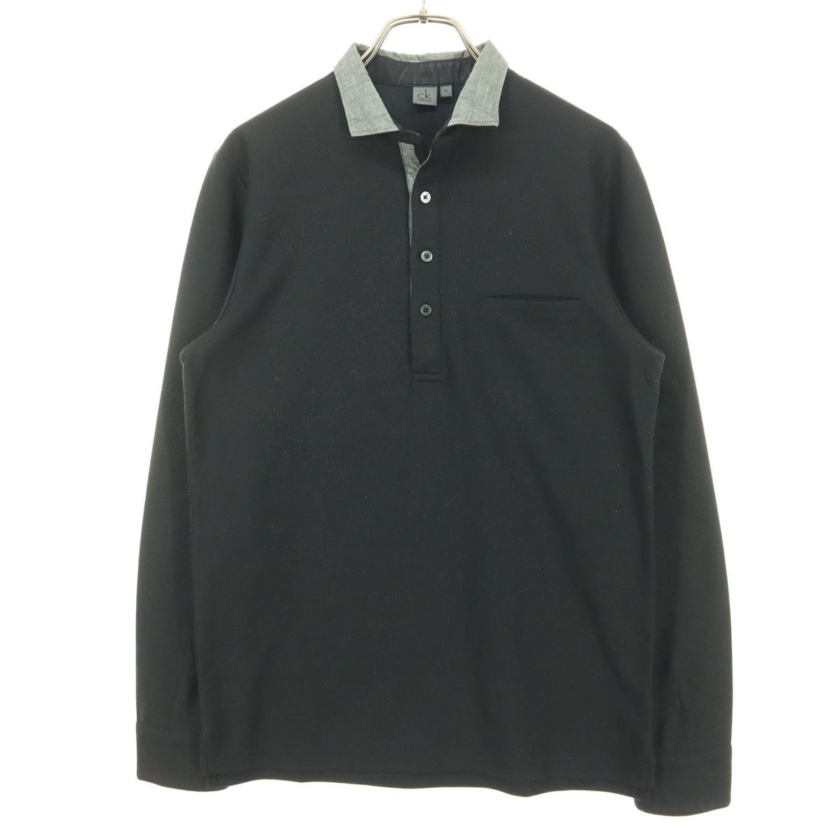 Calvin klein カルバンクライン 長袖 ポロシャツ M ブラック