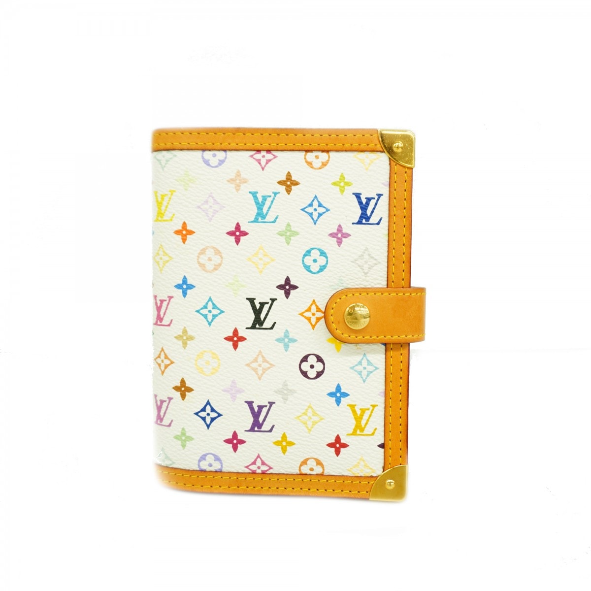 【6ce6354】ルイヴィトン 手帳カバー モノグラム・マルチカラー アジェンダPM R20896 ブロン【中古】レディース