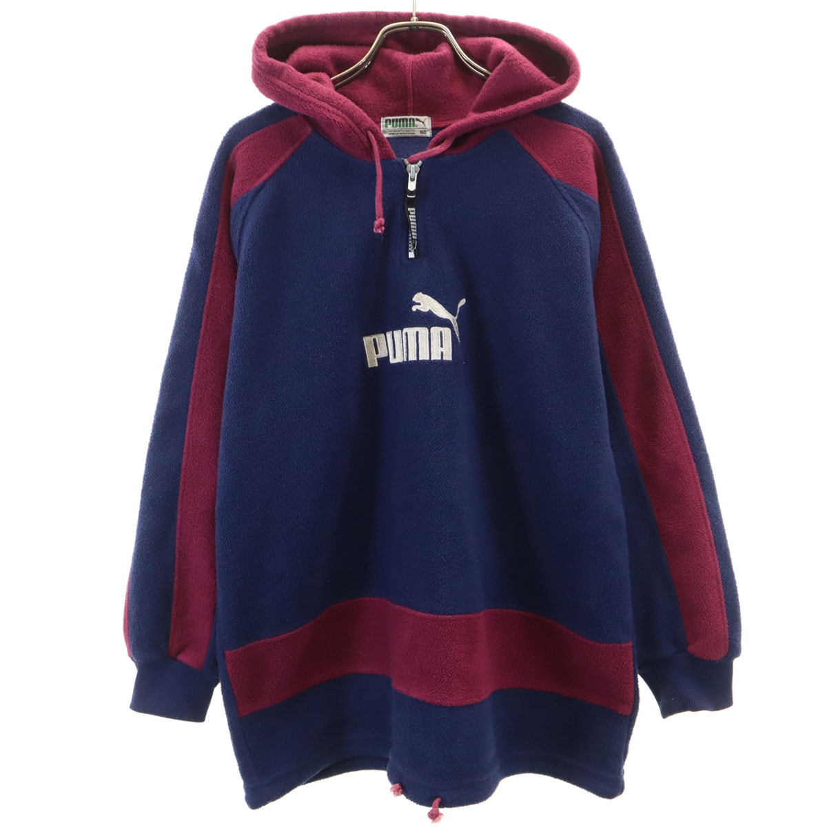PUMA プーマ 90s オールド バイカラー フリースジャケット 160 ネイビー系 プルオーバー