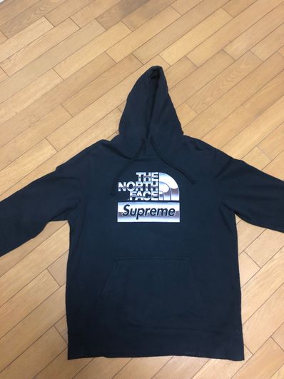 Supreme x The North Face Metallic Logo Hooded Sweatshirt "Black"