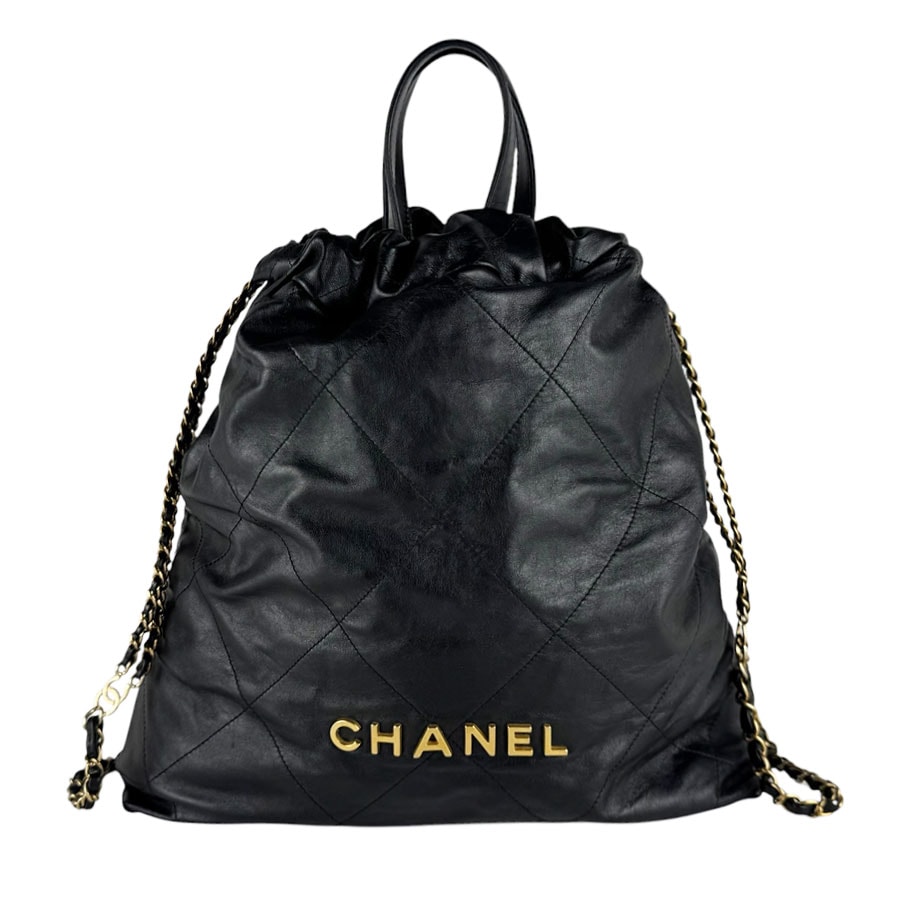 シャネル CHANEL リュック CHANEL22 バックパック レザー ブラック レディース【中古】 z10548