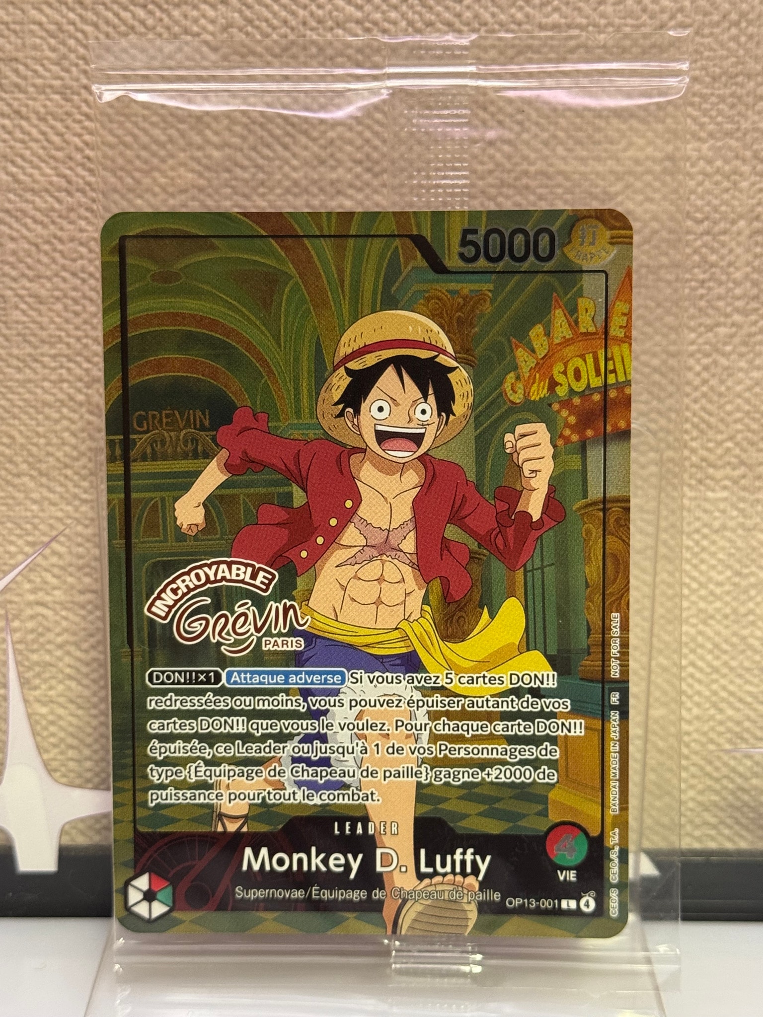 モンキー・D・ルフィ L [OP13-001]【フランス語版】(プロモーションカード「ONE PIECE × グレヴァン美術館」)
