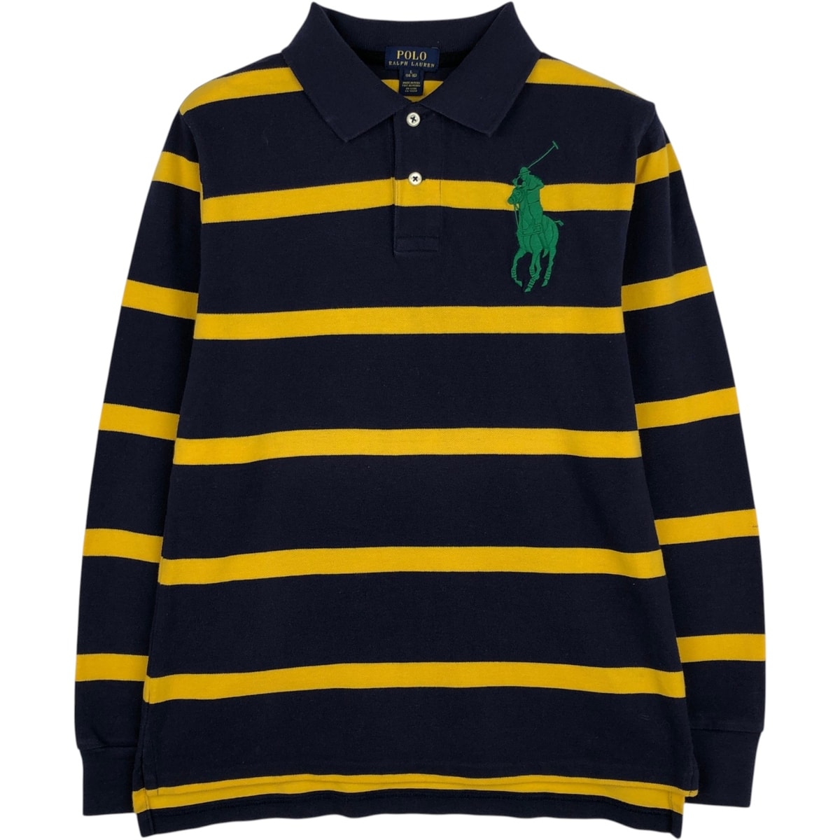 古着 ラルフローレン Ralph Lauren POLO RALPH LAUREN ビッグポニー 長袖 ボーダー ポロシャツ レディースS相当/eaa633957