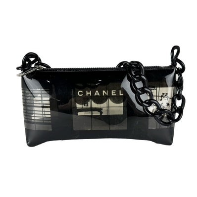 シャネル CHANEL ショルダーバッグ PVC ブラック/クリア レディース【中古】 z10972