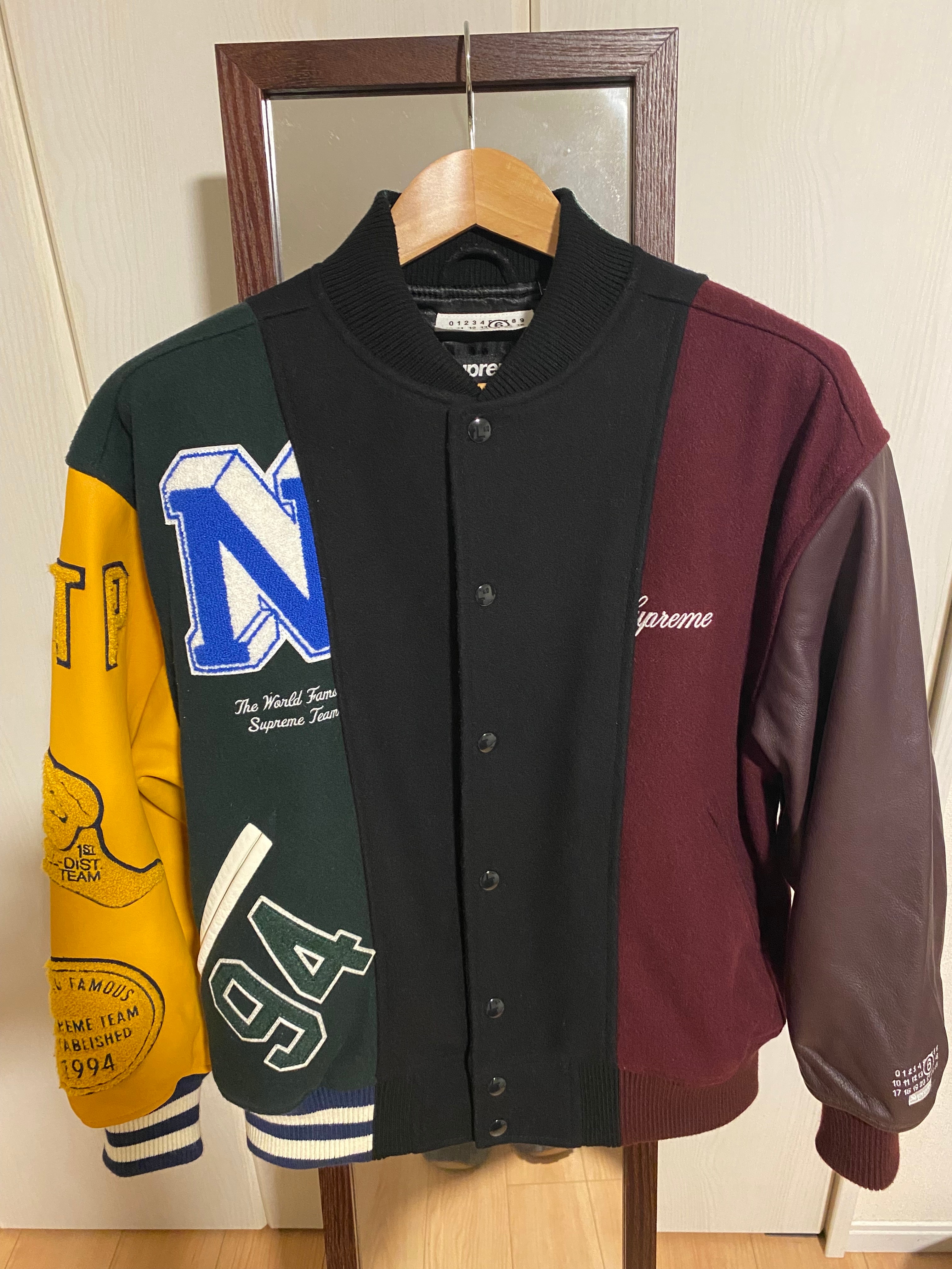 Supreme x MM6 Maison Margiela Split Varsity Jacket "Multicolor"