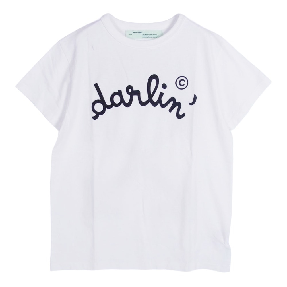 OFF-WHITE オフホワイト Tシャツ Darlin ダーリン クロスドアロー プリント 半袖 Tシャツ カットソー ホワイト系 XXS【美品】【中古】
